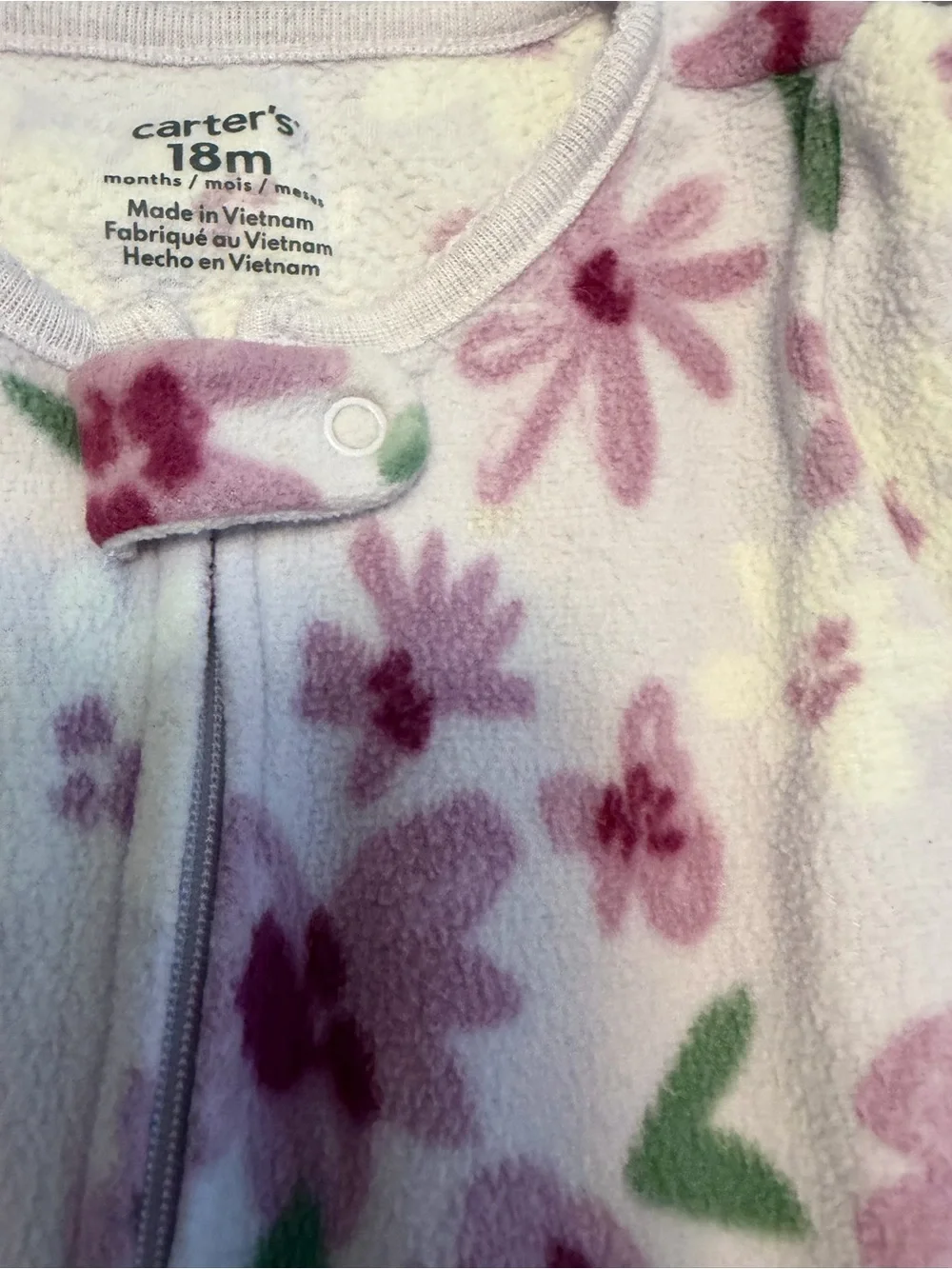 Carter's Floral Footed Pajama Set - Pink, White & Aqua
